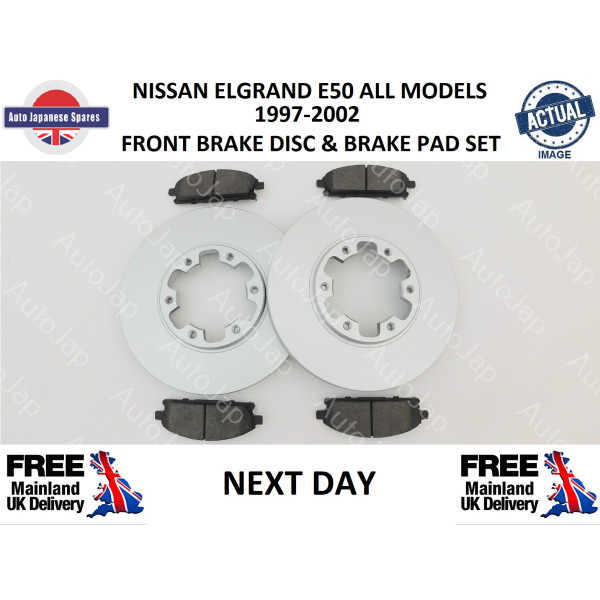 NISSAN ELGRAND E50 1997-2002 FRONT BRAKE PADS & BRAKE DISC SET