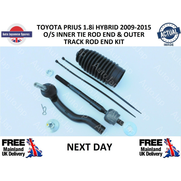 TOYOTA PRIUS HYBRID  18i ZVW30  R/H INNER TIE ROD END 14MM DIA BOTH ENDS, OUTER TRACK END KIT .